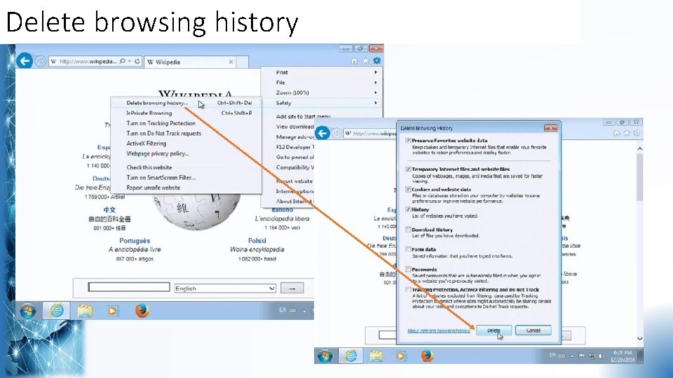 Delete browsing history 