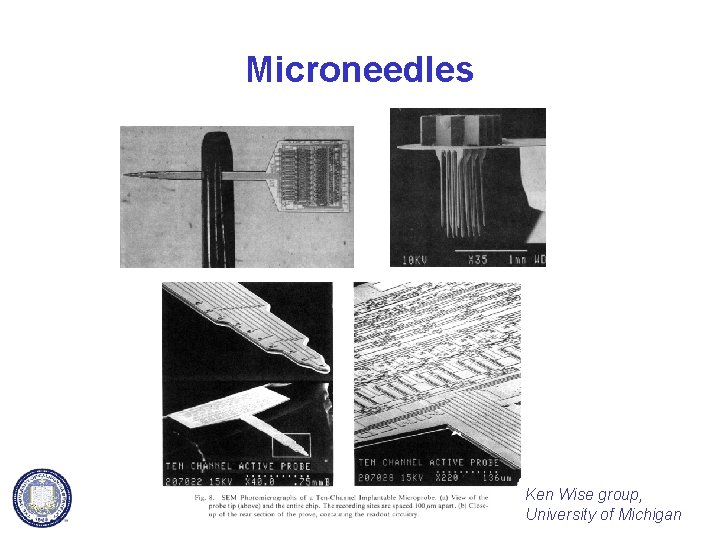 Microneedles Ken Wise group, University of Michigan 