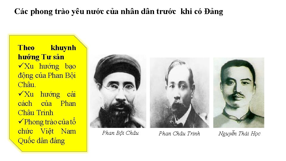 Các phong trào yêu nước của nhân dân trước khi có Đảng Theo khuynh