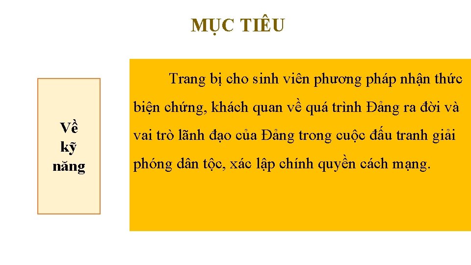 MỤC TIÊU Trang bị cho sinh viên phương pháp nhận thức biện chứng, khách