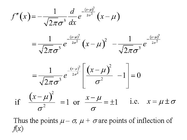 Thus the points m – s, m + s are points of inflection of