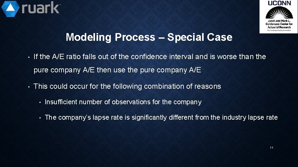 Modeling Process – Special Case • If the A/E ratio falls out of the