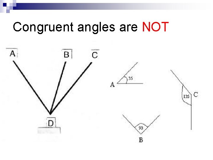 Congruent angles are NOT 