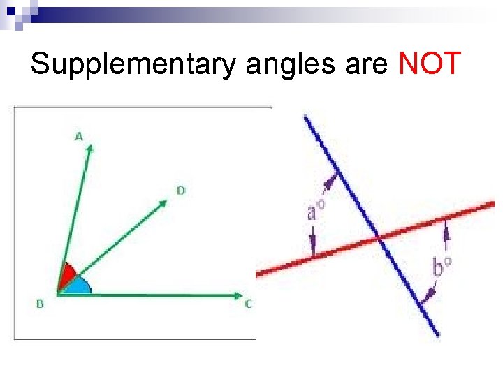 Supplementary angles are NOT 
