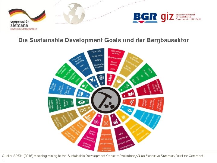 Die Sustainable Development Goals und der Bergbausektor Quelle: SDSN (2015) Mapping Mining to the