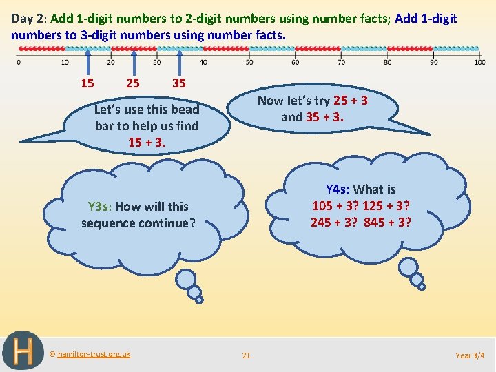 Day 2: Add 1 -digit numbers to 2 -digit numbers using number facts; Add Day 2: Add 1 -digit numbers to 2 -digit numbers using number facts; Add