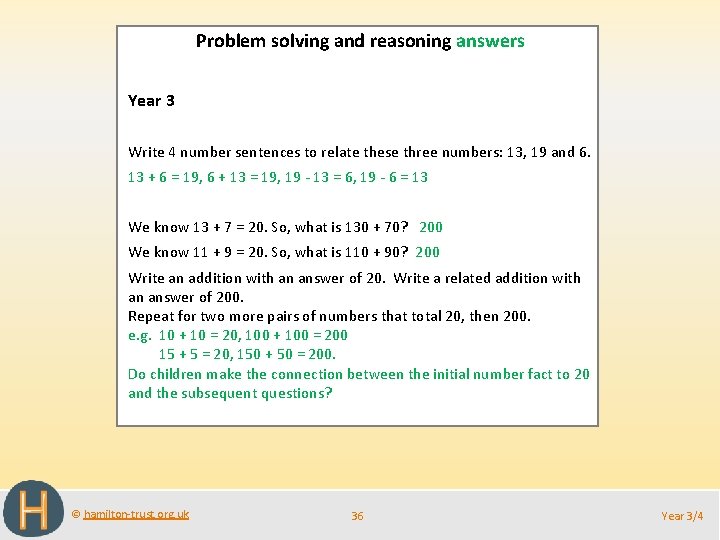Problem solving and reasoning answers Year 3 Write 4 number sentences to relate these Problem solving and reasoning answers Year 3 Write 4 number sentences to relate these