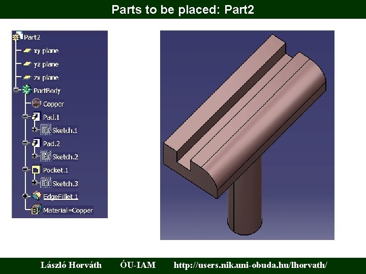 Parts to be placed: Part 2 László Horváth ÓU-IAM http: //users. nik. uni-obuda. hu/lhorvath/