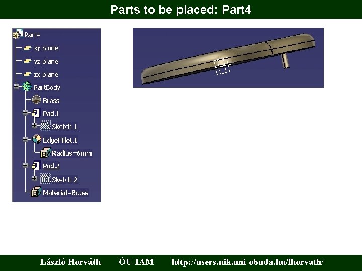 Parts to be placed: Part 4 László Horváth ÓU-IAM http: //users. nik. uni-obuda. hu/lhorvath/