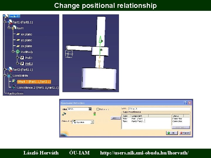 Change positional relationship László Horváth ÓU-IAM http: //users. nik. uni-obuda. hu/lhorvath/ 