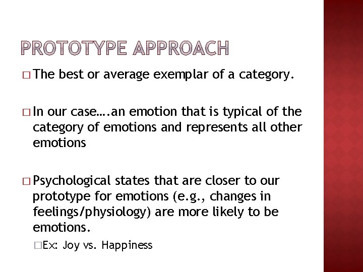 � The best or average exemplar of a category. � In our case…. an