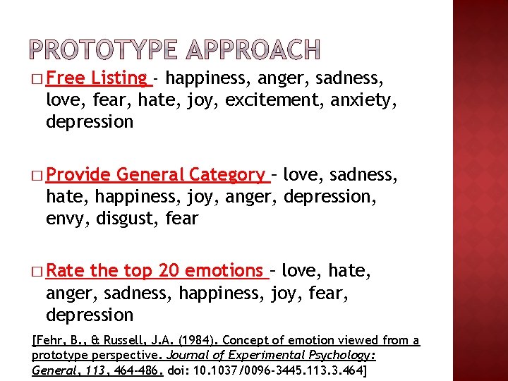 � Free Listing - happiness, anger, sadness, love, fear, hate, joy, excitement, anxiety, depression