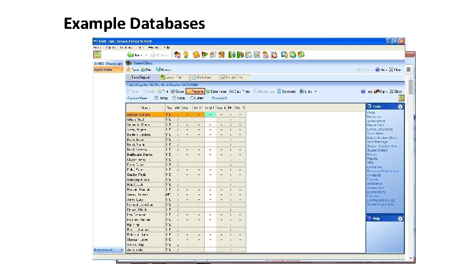 Example Databases Store Search Sort 