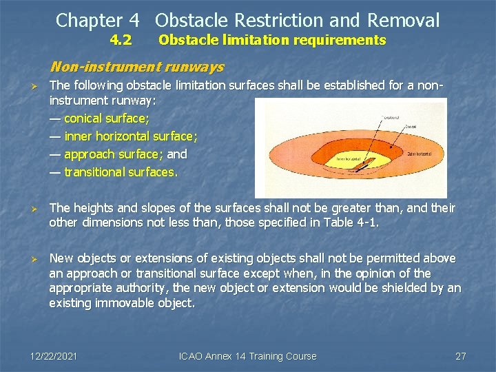 Chapter 4 Obstacle Restriction and Removal 4. 2 Obstacle limitation requirements Non-instrument runways Ø
