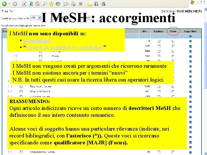 I Me. SH : accorgimenti I Me. SH non sono disponibili su: • premedline