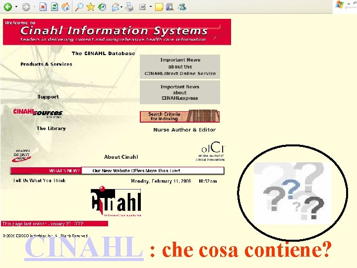 CINAHL : che cosa contiene? 