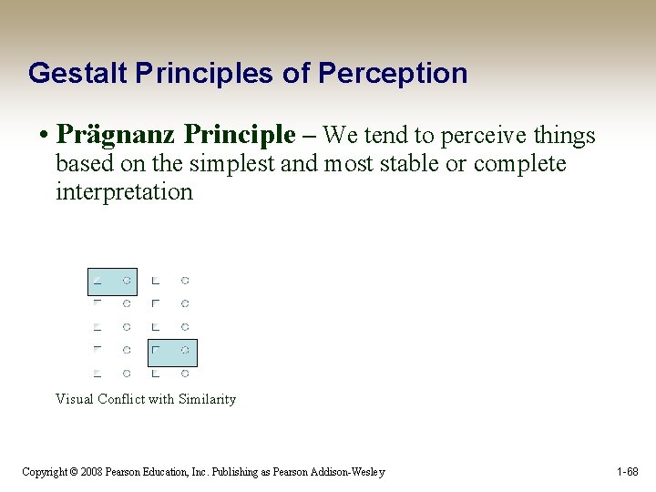 Gestalt Principles of Perception • Prägnanz Principle – We tend to perceive things based