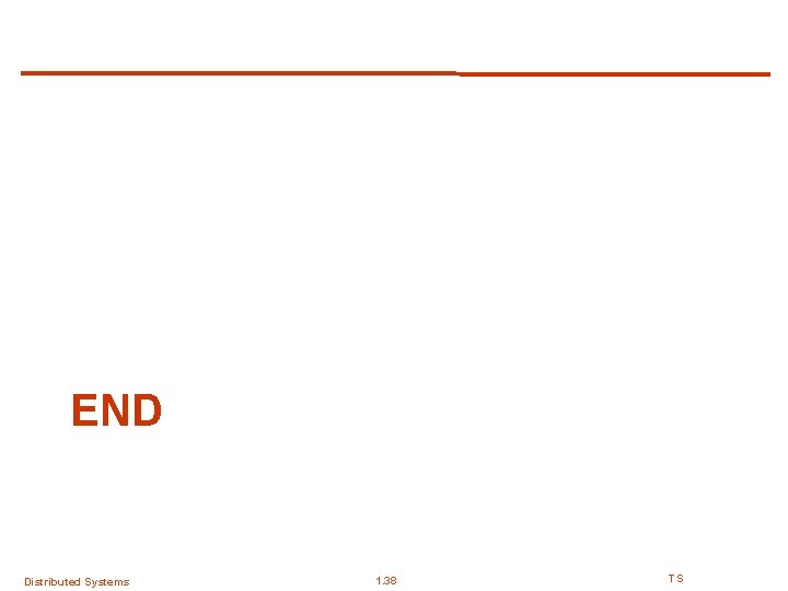 END Distributed Systems 1. 38 TS END Distributed Systems 1. 38 TS