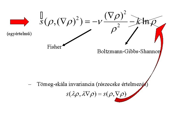 (egyértelmű) Fisher Boltzmann-Gibbs-Shannon – Tömeg-skála invariancia (részecske értelmezés) 