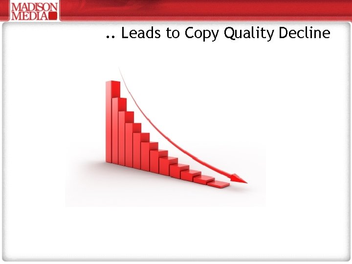 . . Leads to Copy Quality Decline 