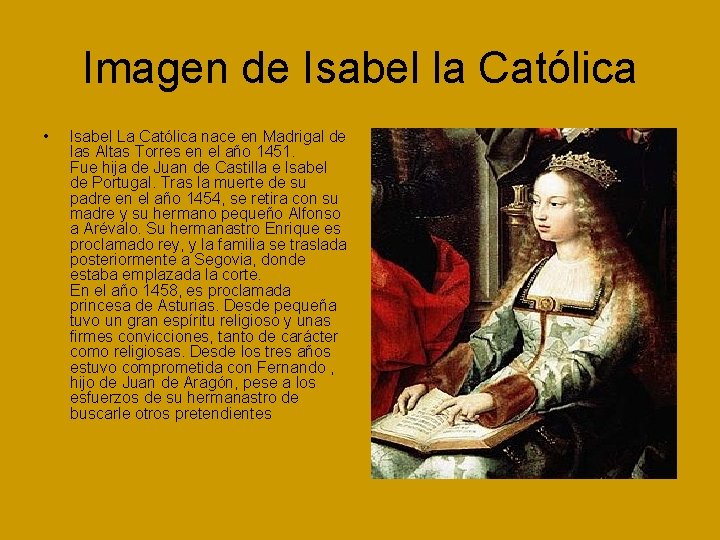 Imagen de Isabel la Católica • Isabel La Católica nace en Madrigal de las