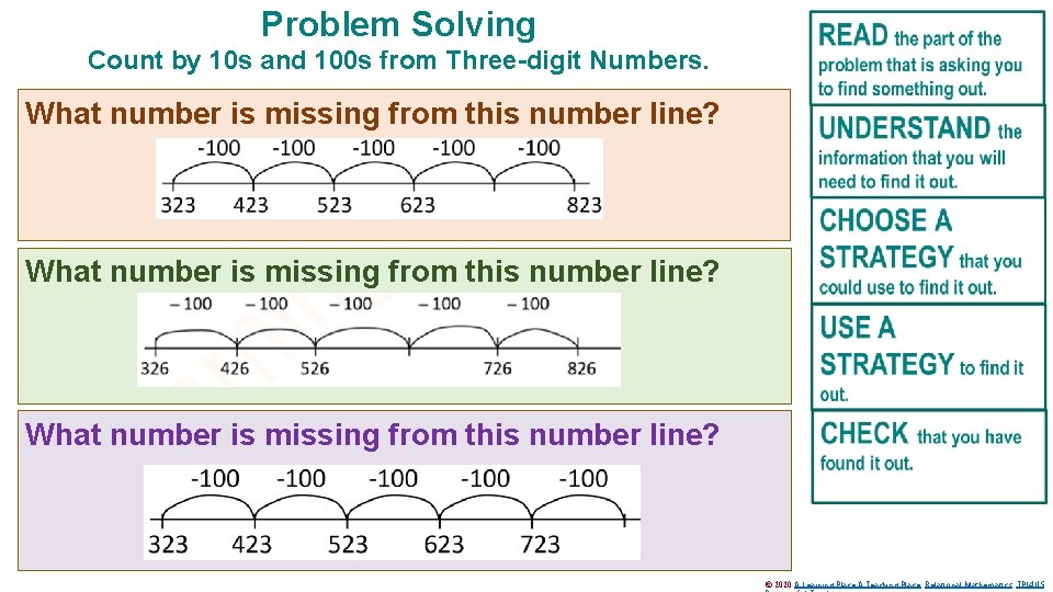 Problem Solving Count by 10 s and 100 s from Three-digit Numbers. What number