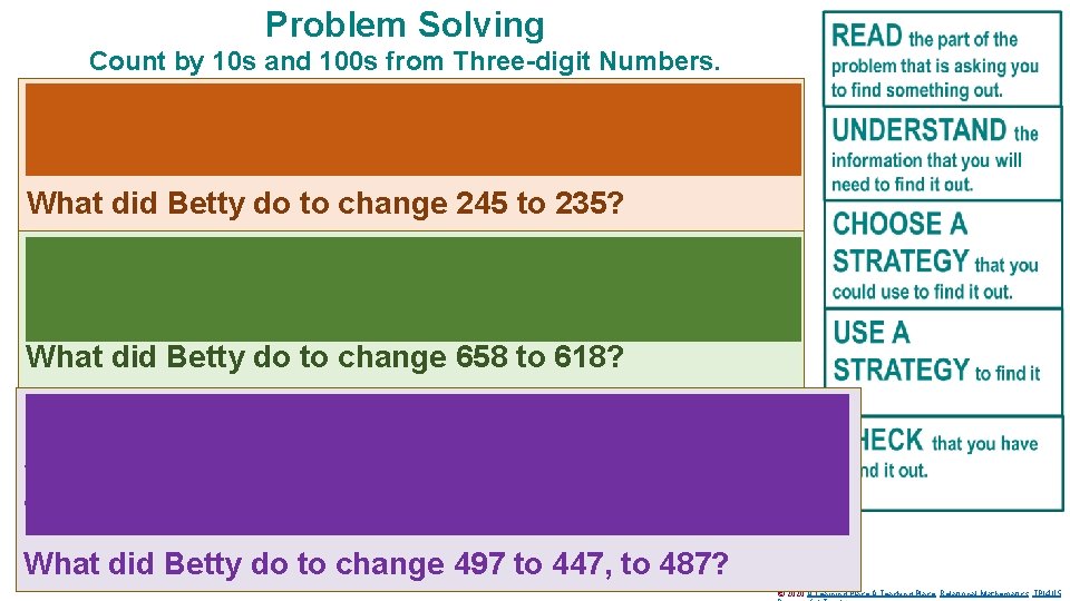 Problem Solving Count by 10 s and 100 s from Three-digit Numbers. Betty showed