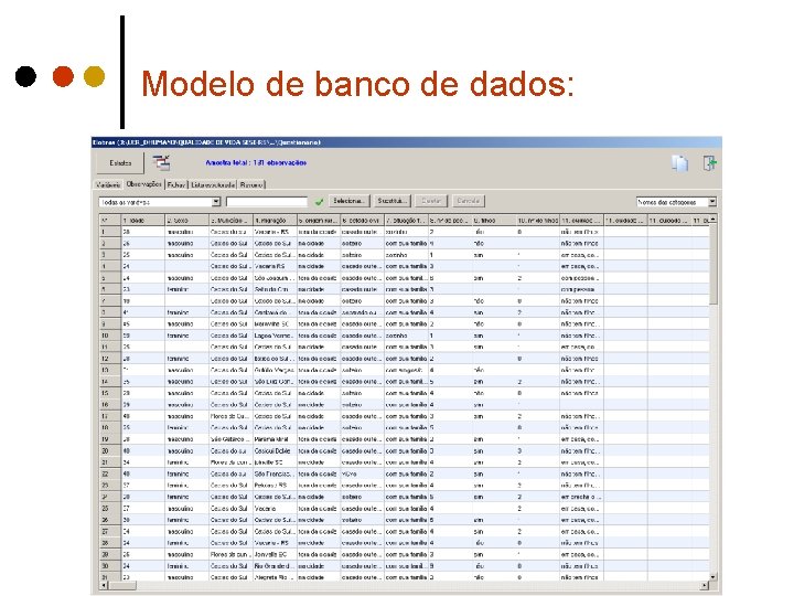 Modelo de banco de dados: 