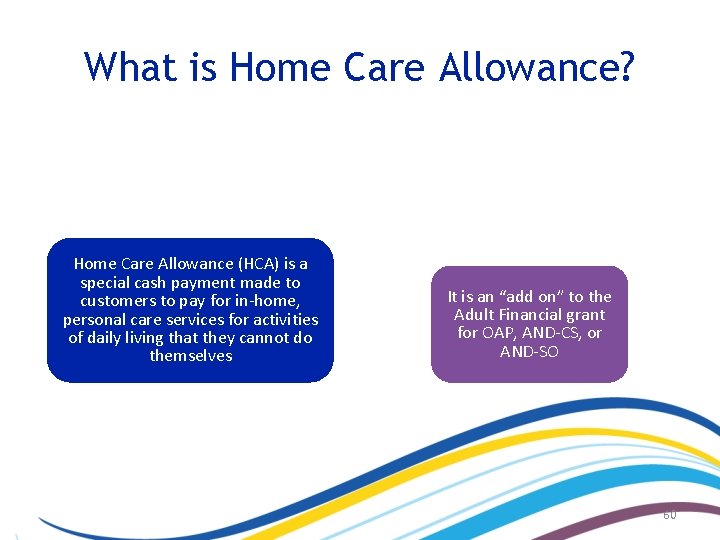 What is Home Care Allowance? Home Care Allowance (HCA) is a special cash payment