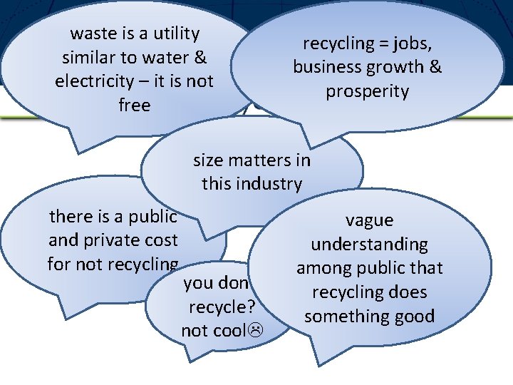 waste is a utility similar to water & electricity – it is not free