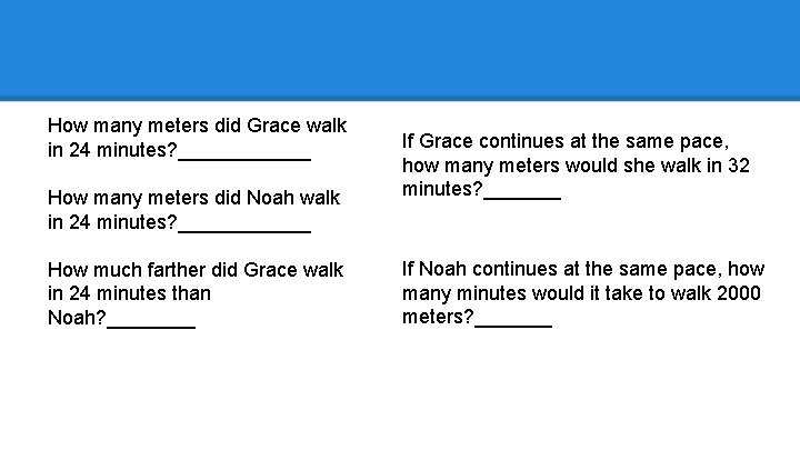 How many meters did Grace walk in 24 minutes? ______ How many meters did How many meters did Grace walk in 24 minutes? ______ How many meters did