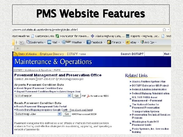 PMS Website Features 