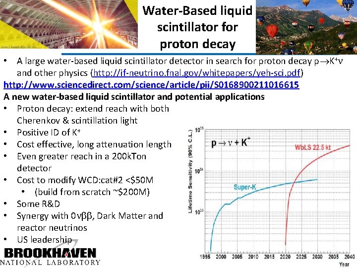 Water-Based liquid scintillator for proton decay • A large water-based liquid scintillator detector in