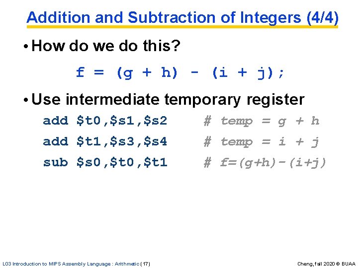 Addition and Subtraction of Integers (4/4) • How do we do this? f = Addition and Subtraction of Integers (4/4) • How do we do this? f =