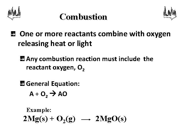 Chemical Reactions The 5 Basic Classifications SYNTHESIS A