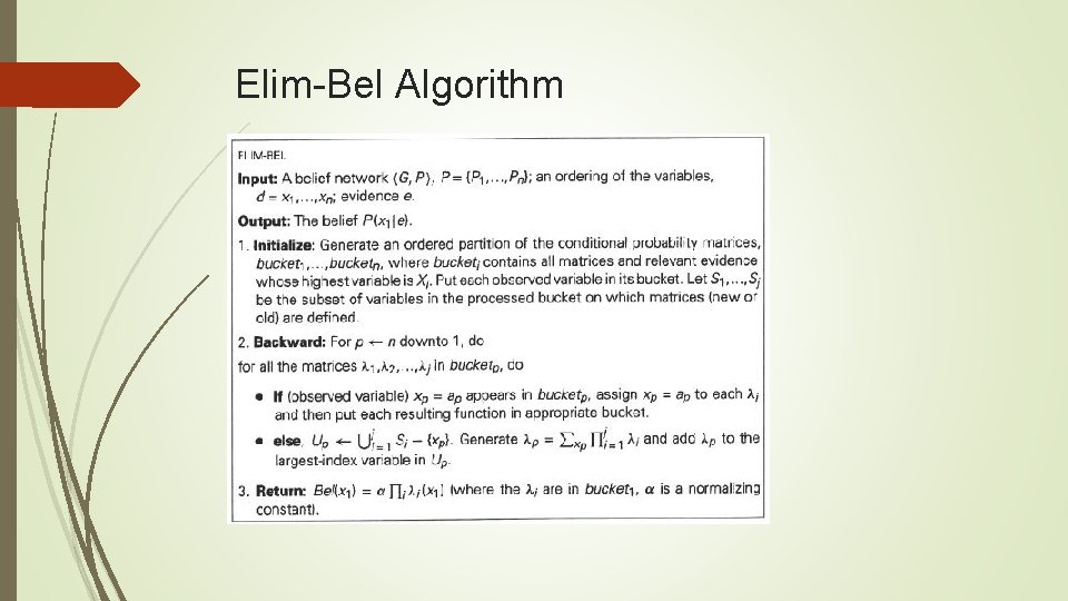 Elim-Bel Algorithm 