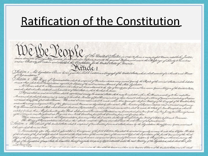 Ratification of the Constitution 