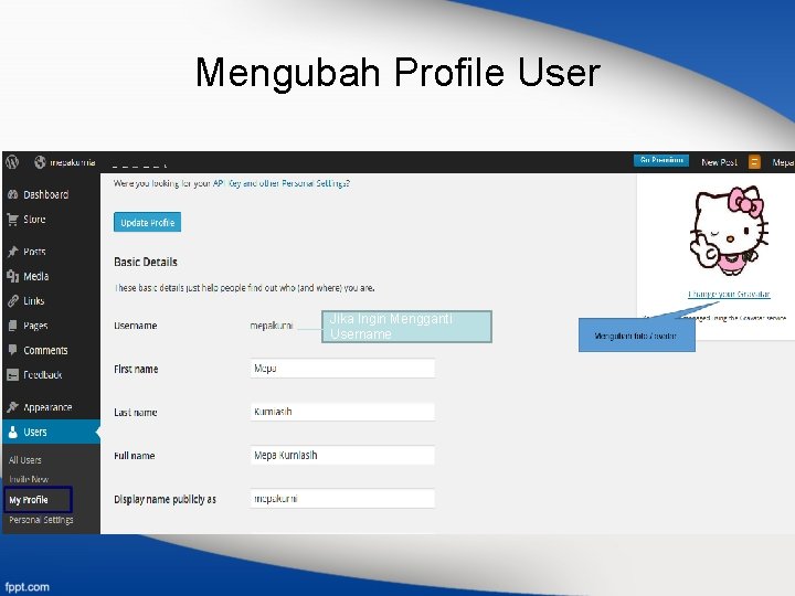 Mengubah Profile User Jika Ingin Mengganti Username 