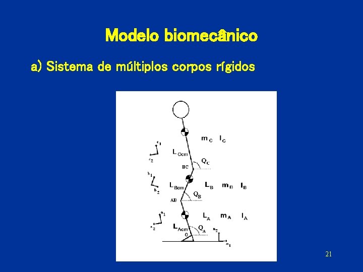 Modelo biomecânico a) Sistema de múltiplos corpos rígidos 21 