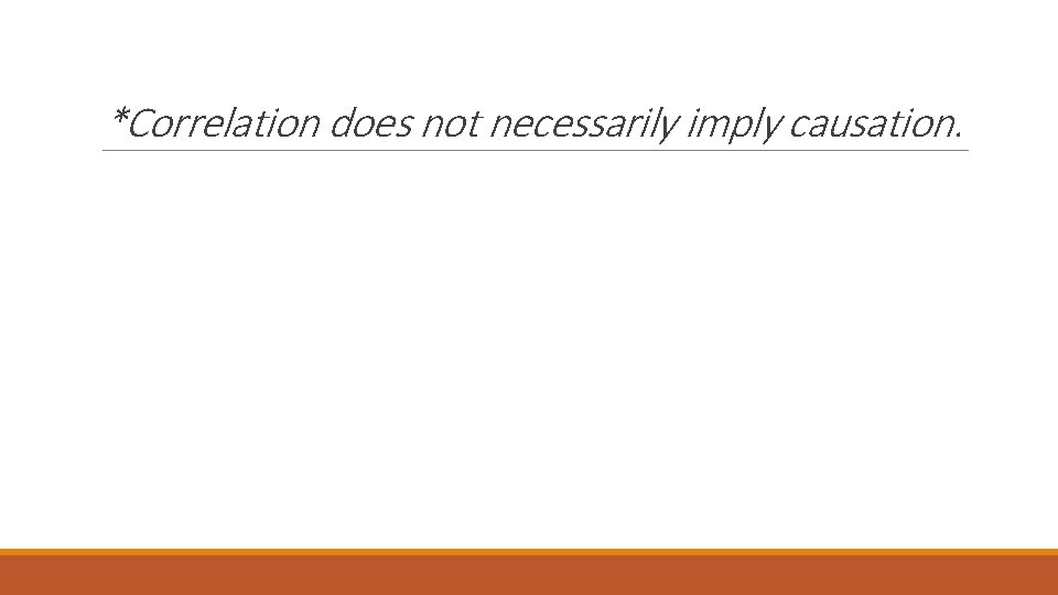 *Correlation does not necessarily imply causation. 