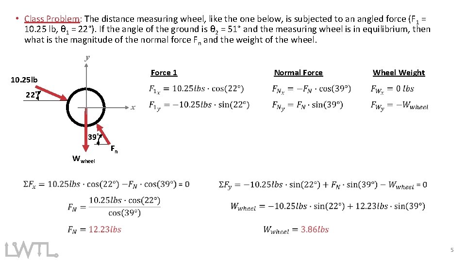  • Class Problem: The distance measuring wheel, like the one below, is subjected