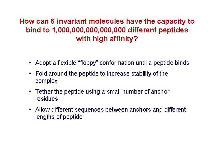 How can 6 invariant molecules have the capacity to bind to 1, 000, 000