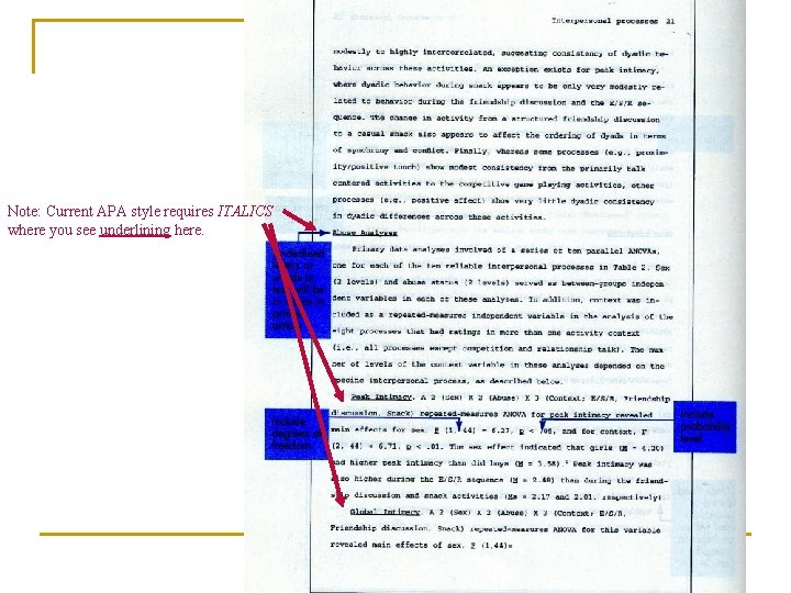 Note: Current APA style requires ITALICS where you see underlining here. Note: Current APA style requires ITALICS where you see underlining here.