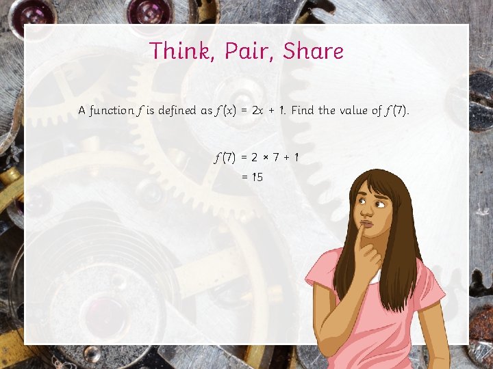 Think, Pair, Share A function f is defined as f (x) = 2 x Think, Pair, Share A function f is defined as f (x) = 2 x