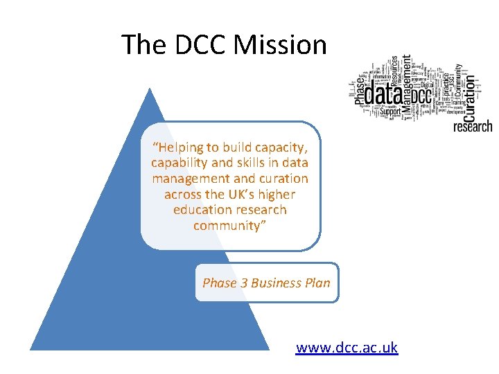 The DCC Mission “Helping to build capacity, capability and skills in data management and