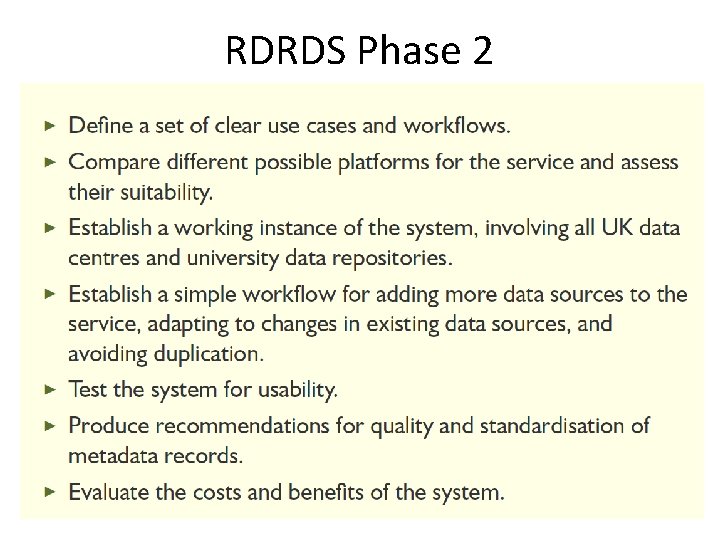 RDRDS Phase 2 