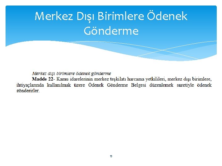 Merkez Dışı Birimlere Ödenek Gönderme 13 