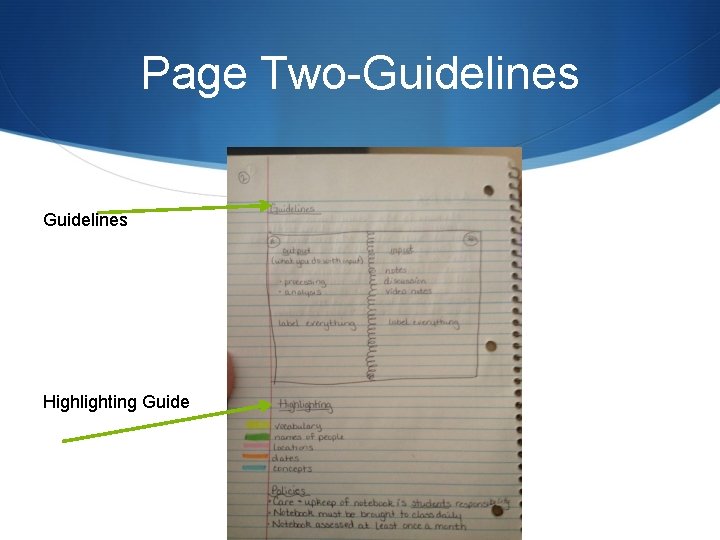Page Two-Guidelines Highlighting Guide 