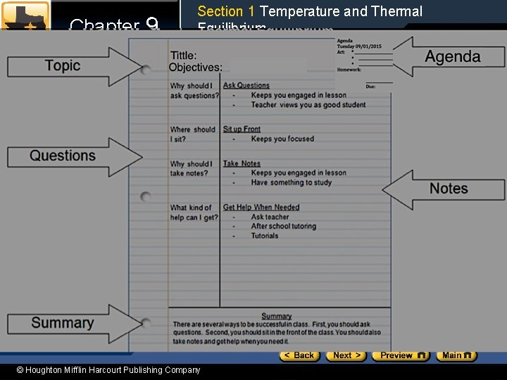Chapter 9 Section 1 Temperature and Thermal Equilibrium Heat versus temperatura Click to watch