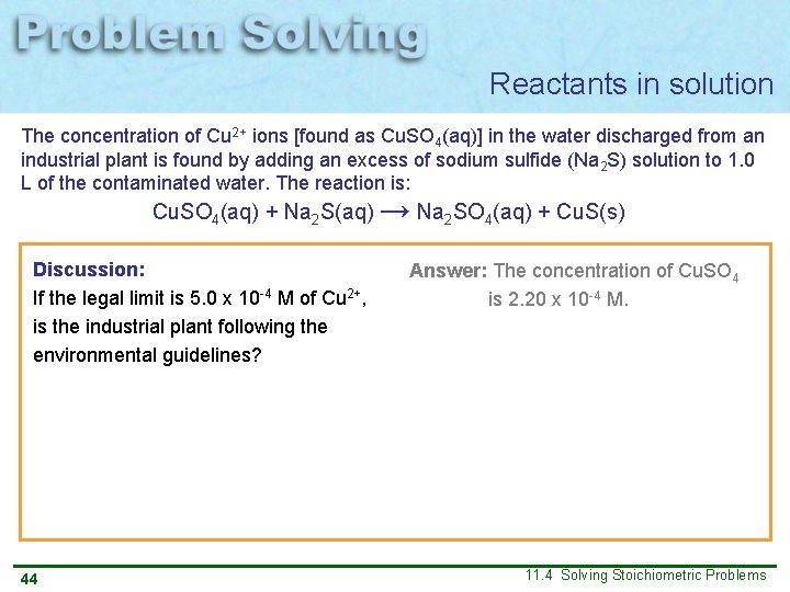 Reactants in solution The concentration of Cu 2+ ions [found as Cu. SO 4(aq)]